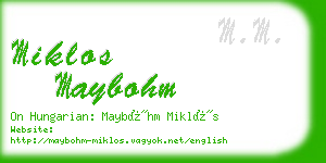 miklos maybohm business card